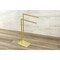 Kingston Brass Pedestal Dual Towel Rack, Brushed Brass SCC3097 - alternate 2